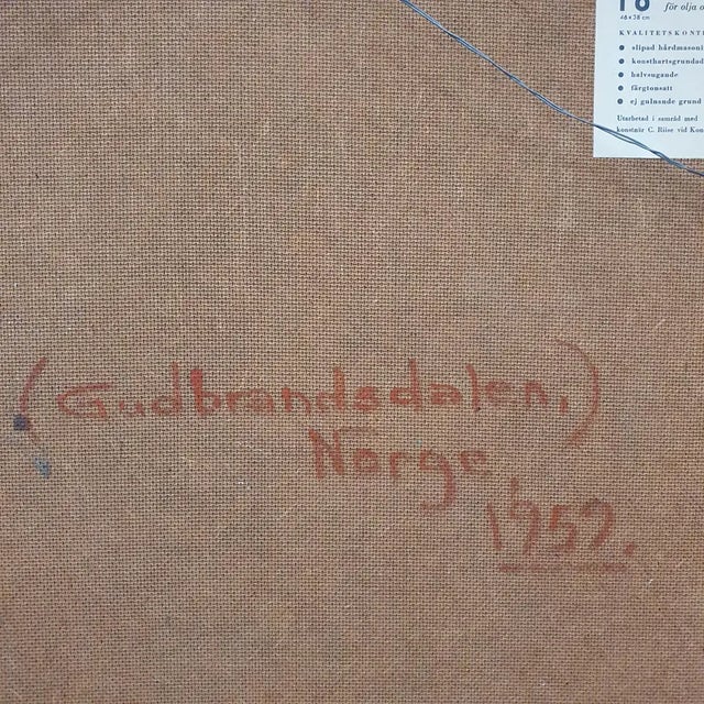 1952 Mid Century Swedish Modernist Oil Painting "Gudbrandsdalen" by Gunnar Nerlund For Sale - Image 15 of 16