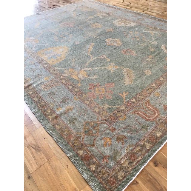 Contemporary Turkish Oushak Rug 9′2″ × 11′9″ Chairish