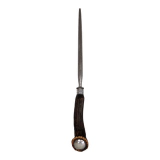 Lees Cutlery Knife Sharpener Rod Early 1900s Honing Steel Sterling Silver 5146b For Sale