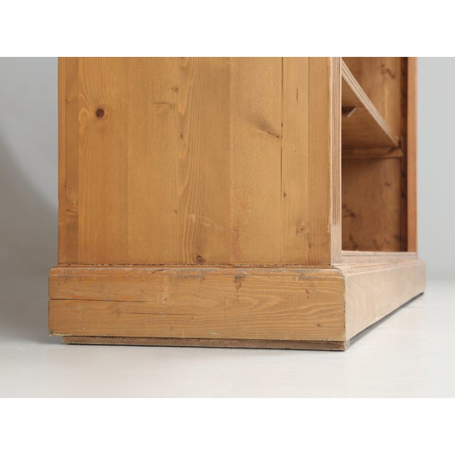 English Pine Bookcase Exceptionally Wide, Traditional Beeswax Finish by Chrispyn For Sale - Image 11 of 12
