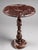 Elevate your space with this exquisite handcrafted rosso levanto marble pedestal side table, featuring rich burgundy tones...