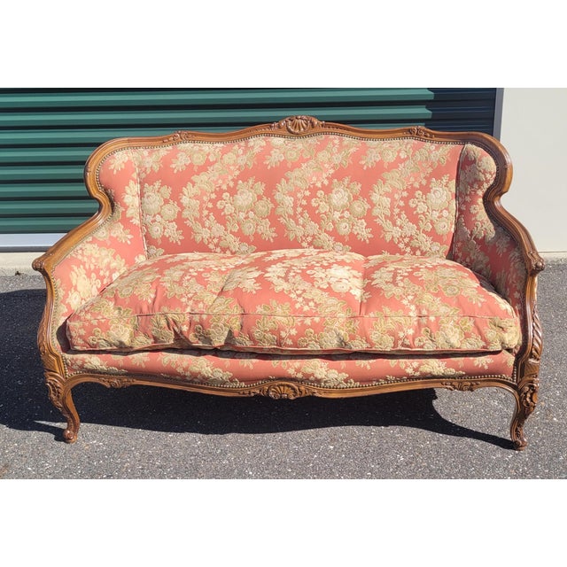 Wood Lovely Fine Antique French Small Sofa Settee For Sale - Image 7 of 9
