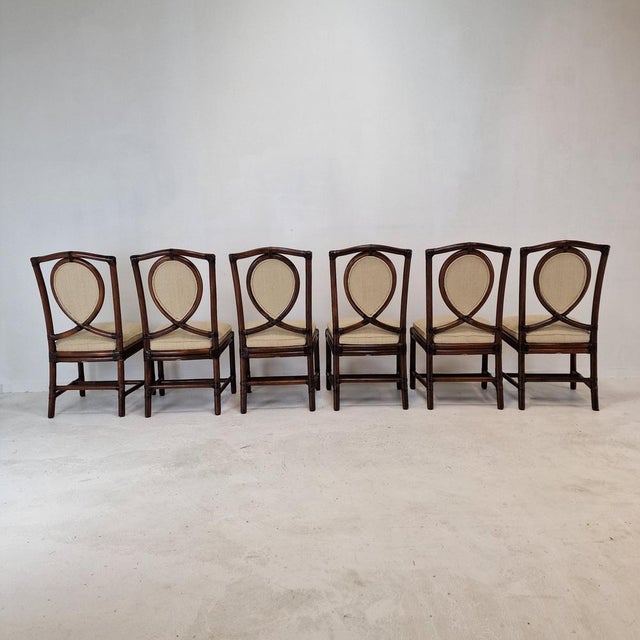 Mid-Century Modern Bamboo Dining Chairs from Gasparucci, Italy, 1970s, Set of 6 For Sale - Image 3 of 18