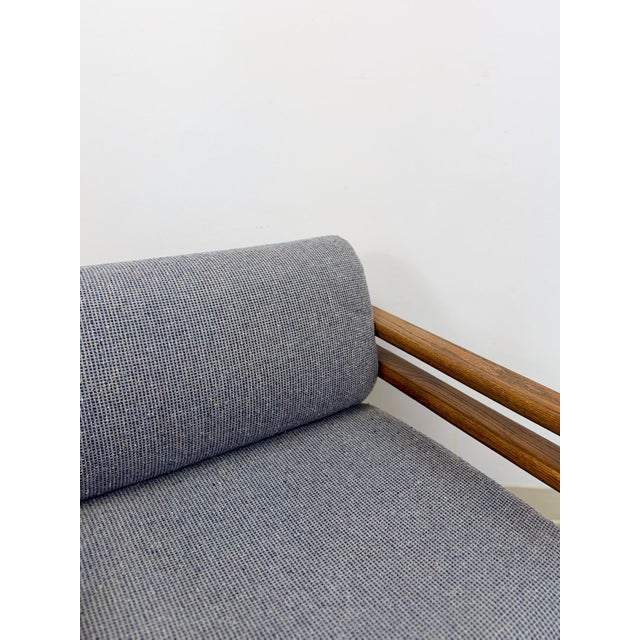 Mid-Century Modern Vintage MCM Single Accent Chair Rounded Wood Arms Mid-Century Lounge For Sale - Image 3 of 9