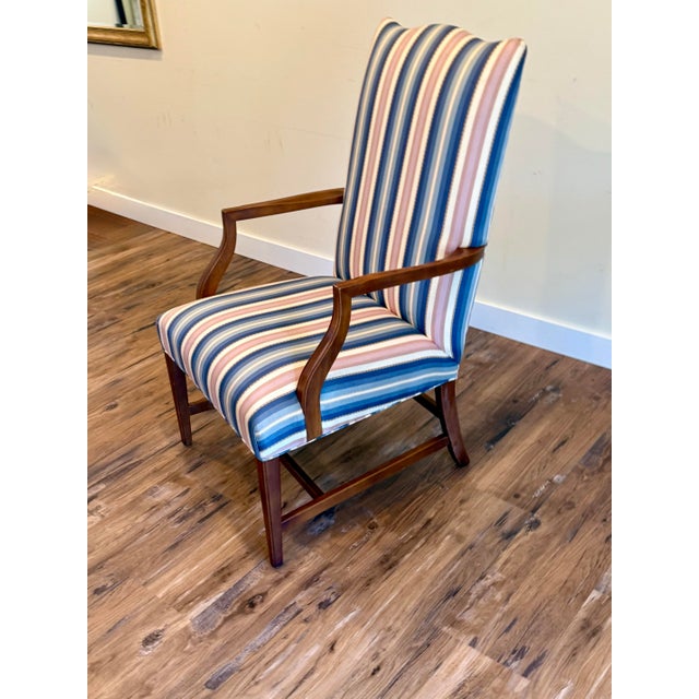 Vintage Ethan Allen Lolling “Martha Washington" Upholstered Accent Chair For Sale - Image 9 of 12