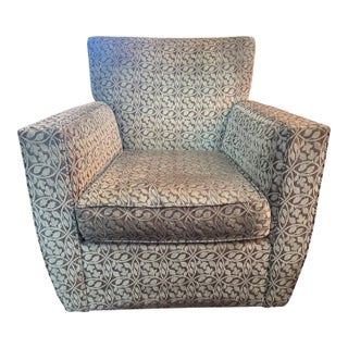 Crate & Barrel Mandy Mist Swivel Chair For Sale