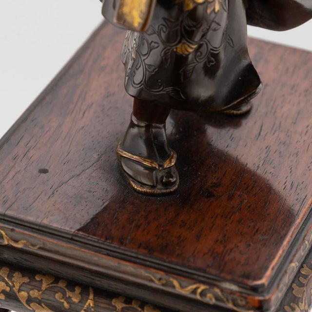 Antique Japanese Gilt Bronze Kawaraban Figurine from Miyao Eisuke Company, 19th Century For Sale - Image 18 of 18