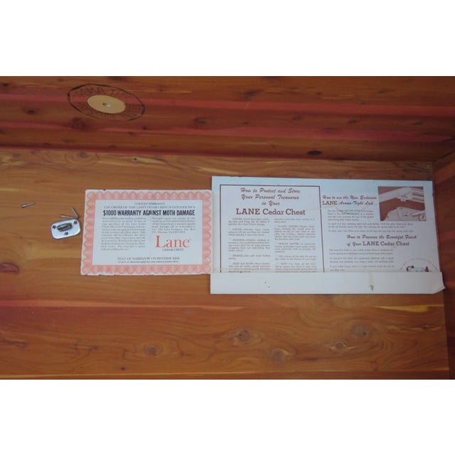 Lane Furniture Mid 20th Century Lane Cedar Chest Blanket Trunk Window Bench With a Drawer For Sale - Image 4 of 12