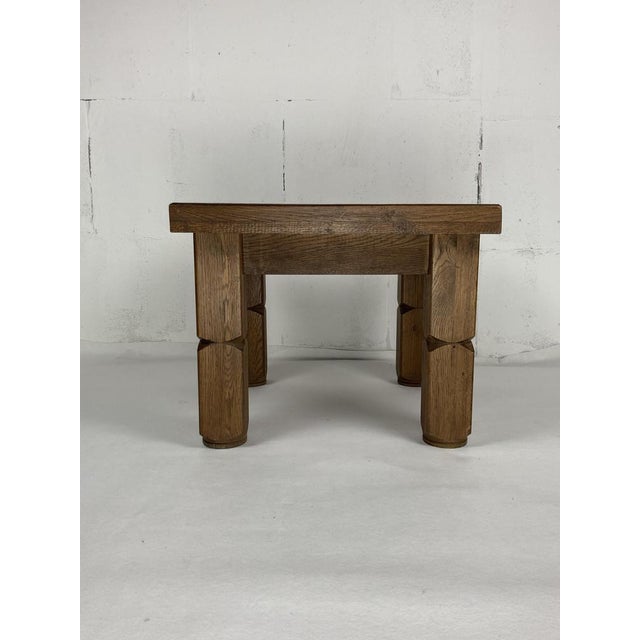Brutalist Dutch Square Oak Coffee Table, 1960s For Sale - Image 12 of 18