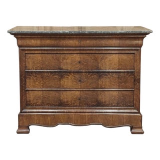 19th Century French Louis Philippe Marble Top Commode by Georges Guerin of Paris For Sale