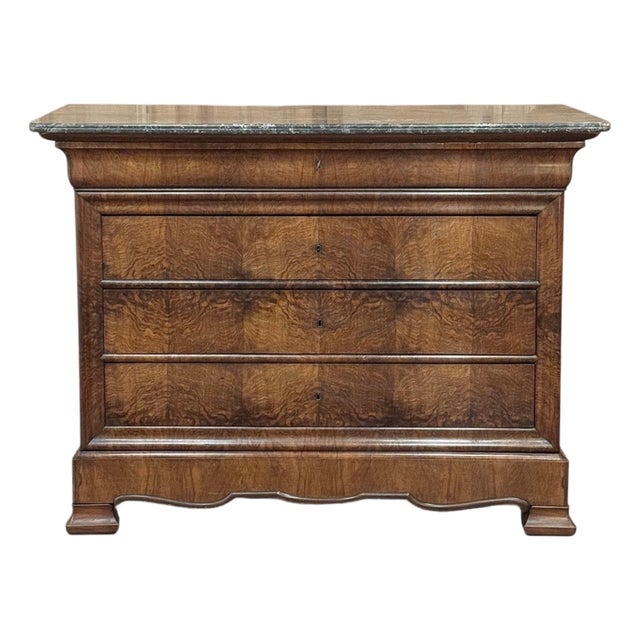 19th Century French Louis Philippe Marble Top Commode by Georges Guerin of Paris For Sale