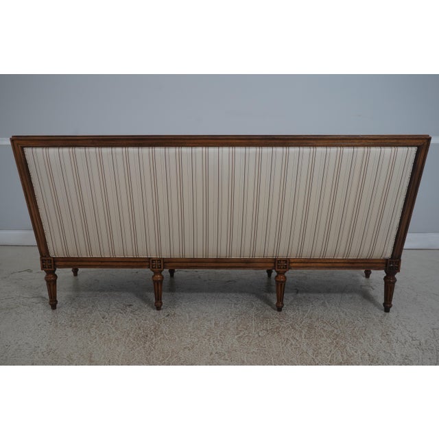 Ethan Allen French Louis XVI Style Mahogany Upholstered Large Sofa For Sale - Image 15 of 18