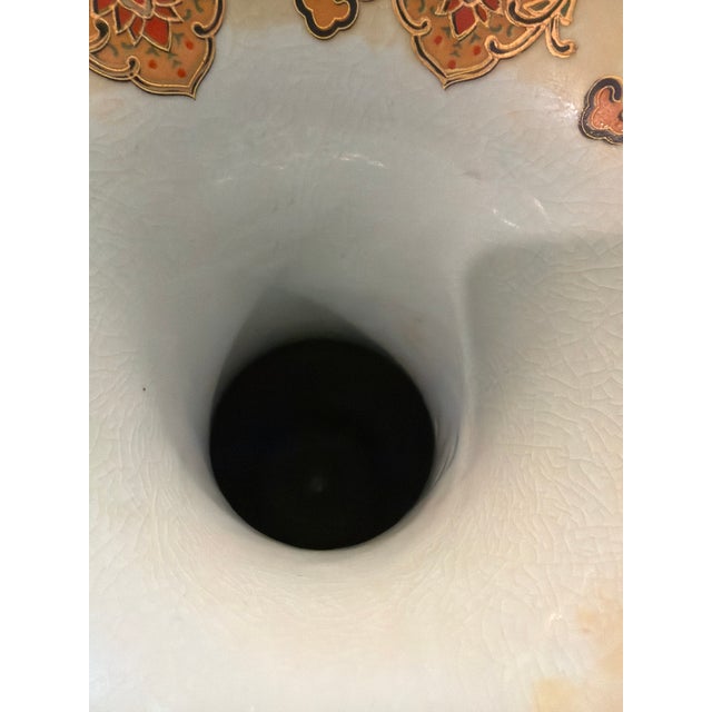 Large Late 20th Century Ornate Chinoiserie Ceramic Floor Vase With Musicians and Gilt Decoration For Sale In San Diego - Image 6 of 16
