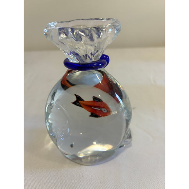 Glass Hand Blown Murano Style Art Glass Fish in a Bag For Sale - Image 7 of 11