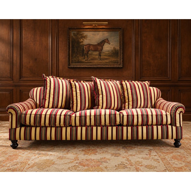 A grand Ralph Lauren Home "Bel Air" sofa, designed by Ralph Lauren in North Carolina measuring over 8 feet long circa...