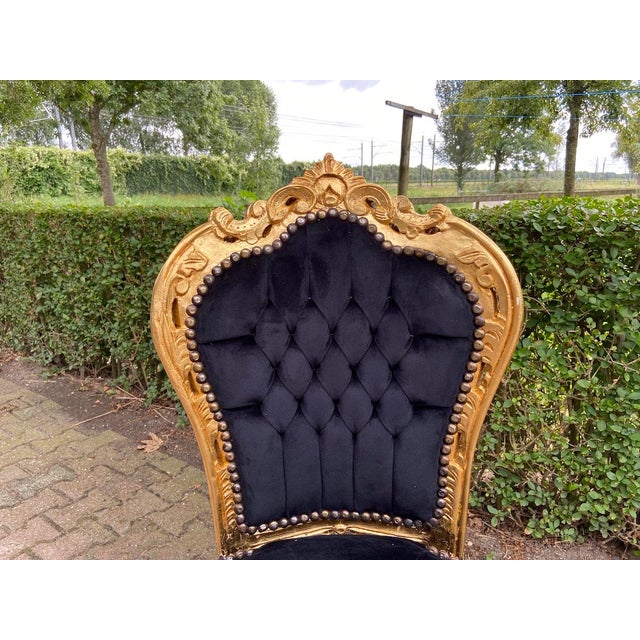 1970s Italian Baroque Gold Velvet Dining Set - 5 PCS For Sale - Image 12 of 18
