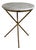 Vintage Gilt Faux Bamboo Tripod Base Gueridon Drinks Table / Side Table With Carrara Marble Top For Sale