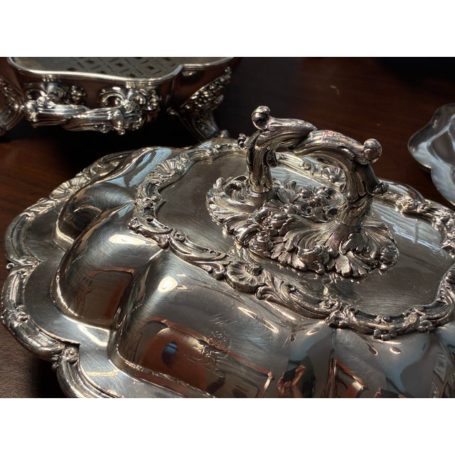 Antique English Silver-Plate Four Piece Entre’e Servers, Sheffield For Sale In Dallas - Image 6 of 11