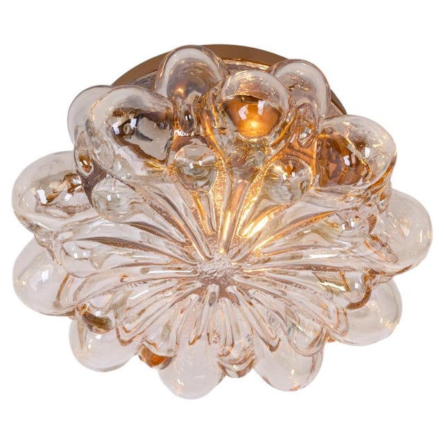 Amber Bubble Flush Mount Light in the style of Helena Tynell, Germany, 1960s For Sale - Image 9 of 9
