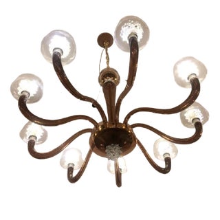 Brown Murano Glass Chandlier by Simong For Sale