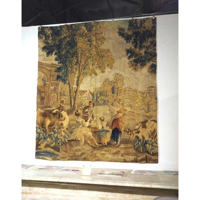 18th Century French Aubusson Park Scene Tapestry For Sale - Image 9 of 18