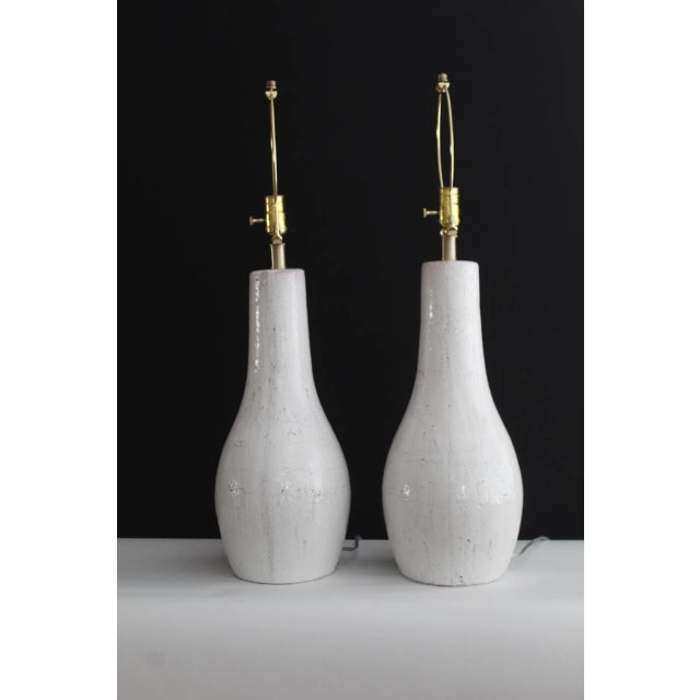 Mid 20th Century Mid 20th Century Ceramic Lamps - a Pair For Sale - Image 5 of 12