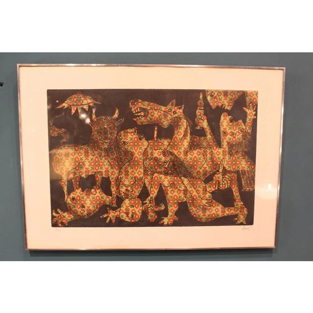 Enrico Baj, Guernica, 1960s, Aquatint, Framed For Sale - Image 8 of 10