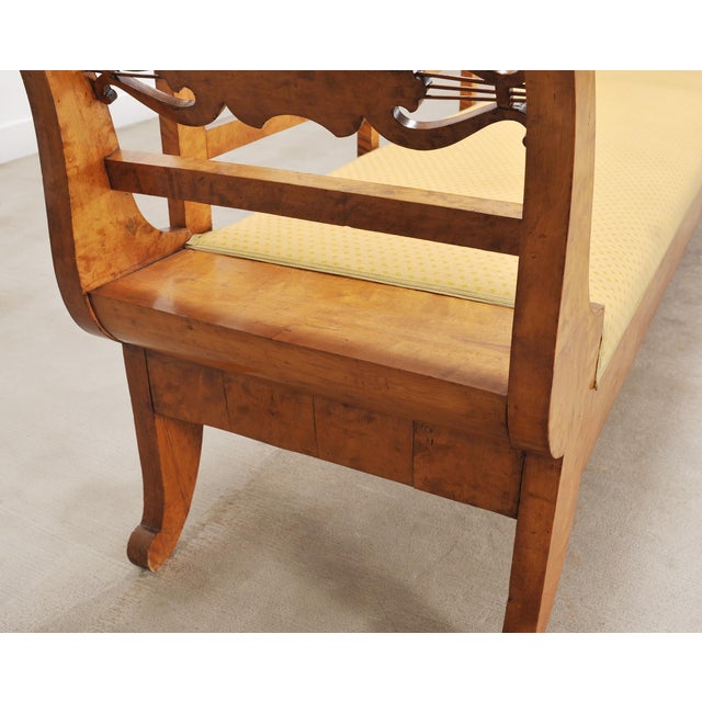 Monumental Swedish Biedermeier Style Burl Hall Bench 11.5 Ft For Sale - Image 12 of 18