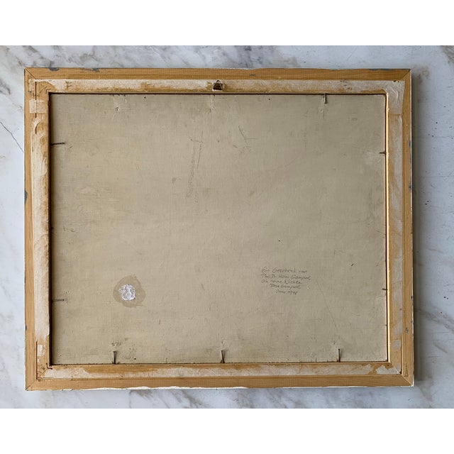 1948 Framed Oil on Cardboard German Landscape Scene For Sale - Image 11 of 11