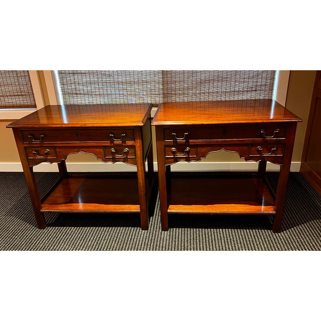 Early 20th Century Baker Furniture Milling Road Chippendale Style End Tables - a Pair For Sale - Image 13 of 13