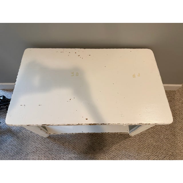 Victorian White Wicker Library Table For Sale - Image 3 of 5