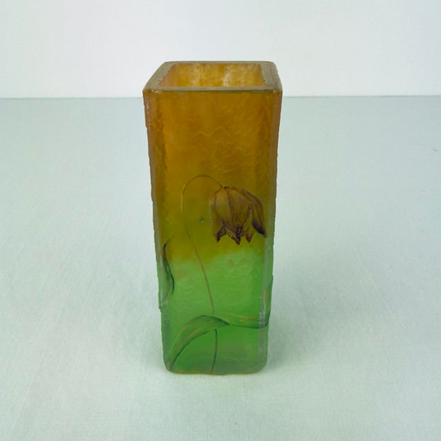 Early 20th Century Art Nouveau Daum Nancy French Art Glass Vase For Sale - Image 5 of 11