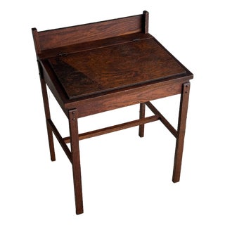 Antique American Oak Schoolhouse Children's Writing Desk For Sale