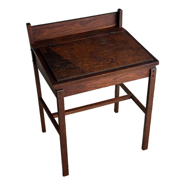 Antique American Oak Schoolhouse Children's Writing Desk For Sale