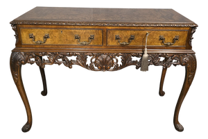 Queen Anne Burr Walnut Console Table, 1920