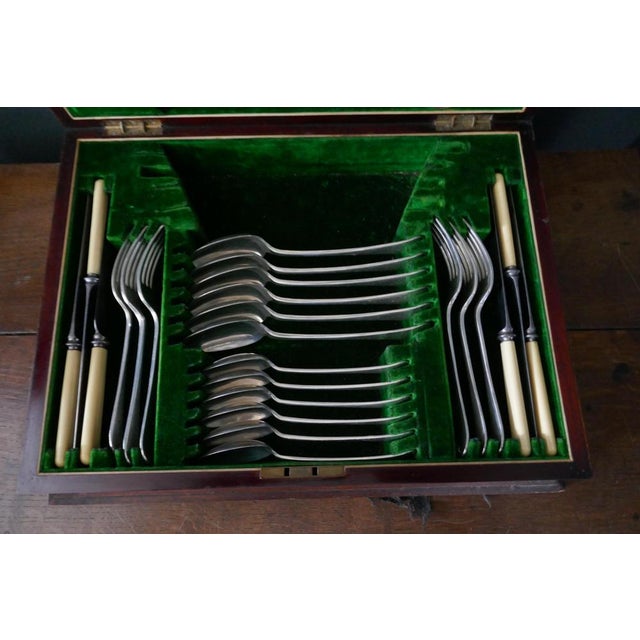 Edwardian mahogany cutlery canteen, James Deakin. This is a good mahogany canteen, dating from circa 1900 There are in the...