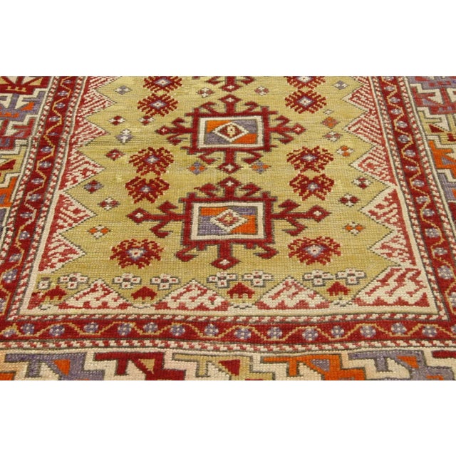 Late 20th Century Vintage Turkish Oushak Throw Rug - 03'07 X 04'11 For Sale - Image 5 of 7