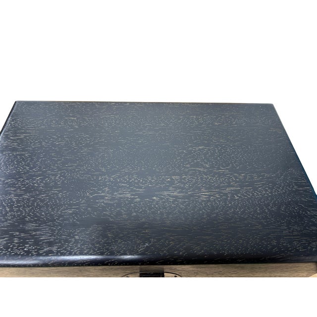Oriental Plain Surface Dark Brown Black Wood Small Trunk Chest Box For Sale In San Francisco - Image 6 of 10