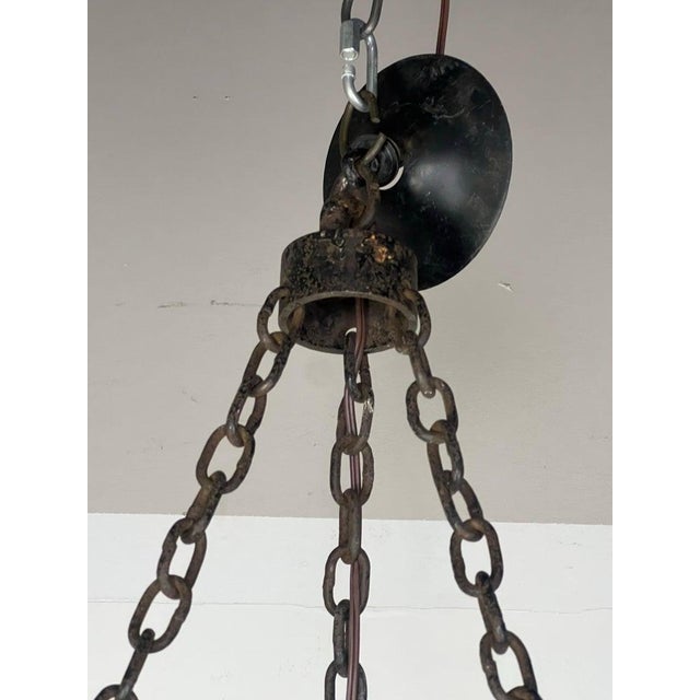 Six Light Spanish Wrought Iron Chandelier For Sale In Los Angeles - Image 6 of 11