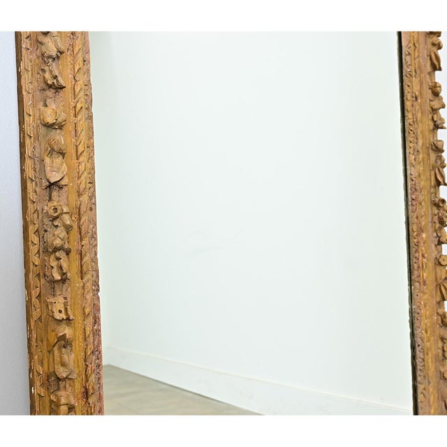French French 18th Century Hand-Carved Frame with New Mirror Plate For Sale - Image 3 of 14