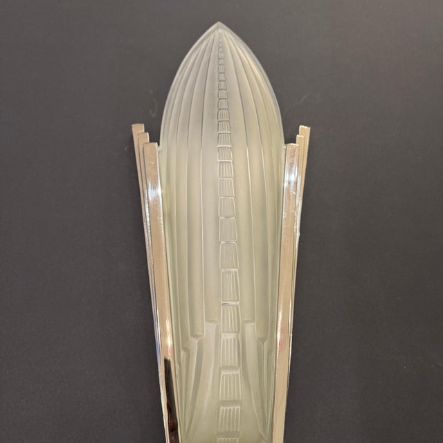 Transparent Late-20th Century Pair Genet et Michon Style Art Deco Wall Sconces France For Sale - Image 8 of 18