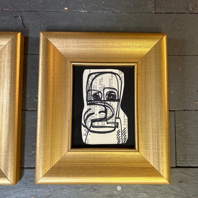 Abstract 2 Contemporary Original Wayne Cunningham Abstract Marker Drawings- Set of 2 For Sale - Image 3 of 4