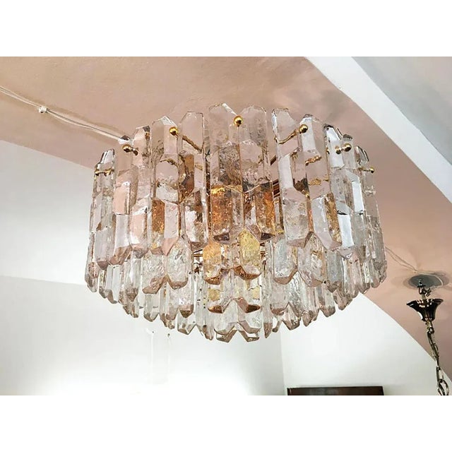 Large Glass Flush Mount Palazzo Ceiling Lamp by J. T. Kalmar, 1970s For Sale - Image 9 of 11