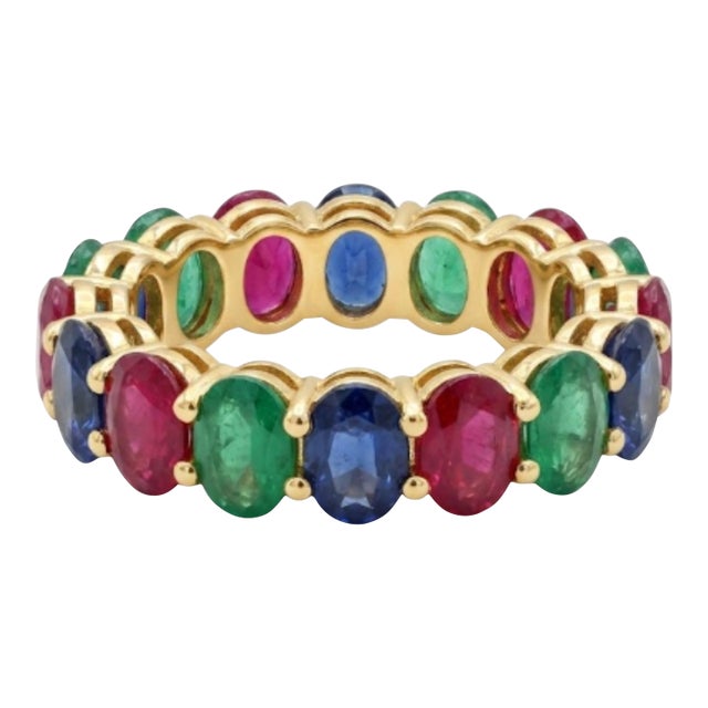 Natural Multi Gemstone 1.40cts Ring in 14k Gold For Sale