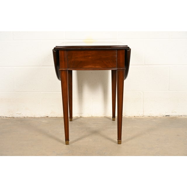 Ethan Allen Georgian Cherry Wood Drop Leaf Pembroke Side Table, Circa 1970s For Sale - Image 15 of 16
