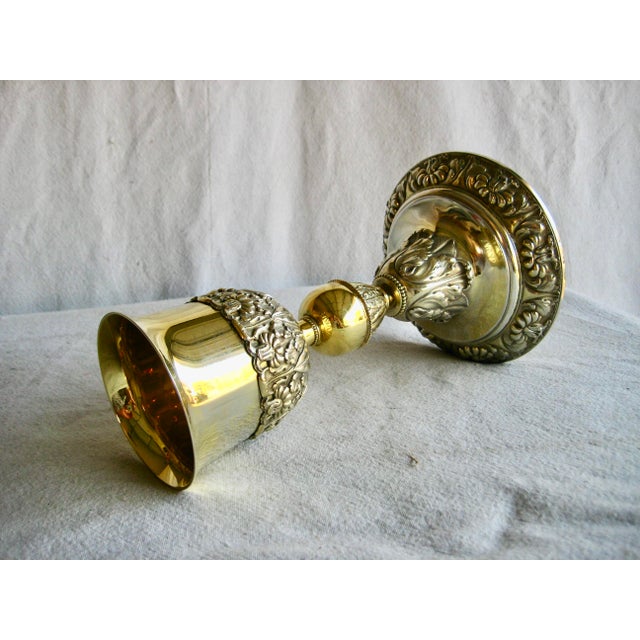 Baroque Large Silver-Gild Chalice 19 Century For Sale - Image 3 of 14