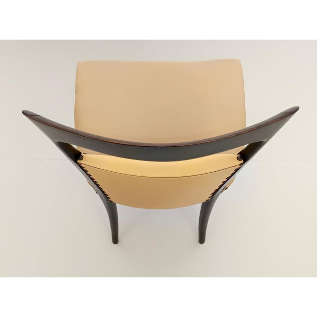 Beige Skai Dining Chairs attributed to Melchiorre Bega, Italy, 1950s, Set of 6 For Sale - Image 11 of 15