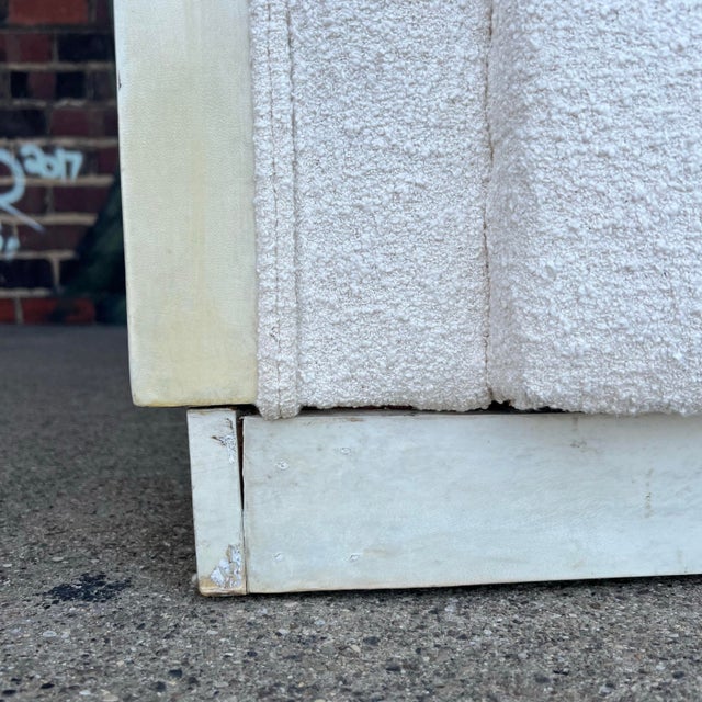 Karl Springer Goat Skin Wrapped Loveseat For Sale - Image 9 of 12