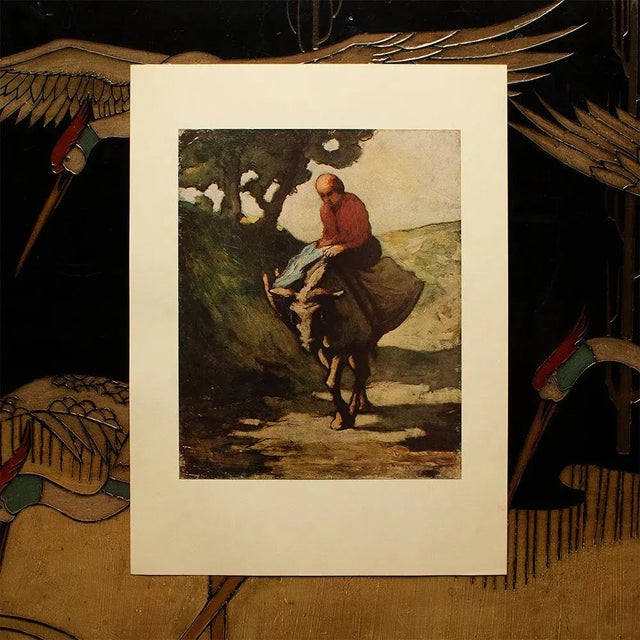 Farmhouse 1940s After Honore Daumier "Returning From the Market" First Edition Cottage Style Lithograph For Sale - Image 3 of 8