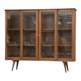 Walnut Mid Century Bookcase For Sale
